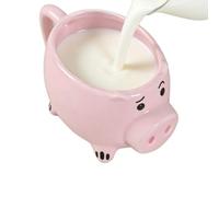 Tasse à Café en Céramique Rose Mignon - Porcs en Relief 3D, Tasse à Thé à Large Bouche, Pink Piggy Water Cup Avec Poignée