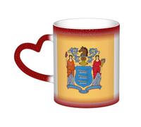 Tasse à café en céramique thermique avec motif drapeau du New Jersey pour homme et femme 325 ml