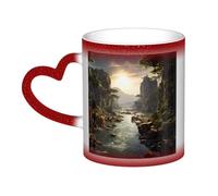 Tasse à café en céramique thermique motif montagnes et rivières pour homme et femme 325 ml
