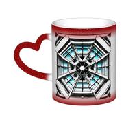 Tasse à café en céramique thermique pour homme et femme Motif octogonale 325 ml