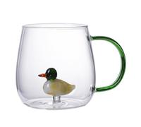 Tasse à café en forme d'animal 3D | 380 ml en verre borosilicate transparent pour animaux 3D | Tasse à café de dessin animé pour la maison, le lieu de travail, tasses portables pour bars, café