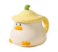 Tasse à café en forme d'animal, canards, ensemble de tasses en céramique, charmant gadget à boire, tassee de dessin animé faite à la main, objet de table léger | Tass de 400 ml avec poignée de