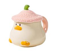 Tasse à café en forme d'animal, canards, ensemble de tasses en céramique, charmant gadget à boire, tassee de dessin animé faite à la main, objet de table léger | Tass de 400 ml avec poignée de