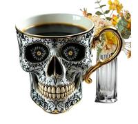 Tasse À Café En Forme De Crâne - Tasse À Café En Résine Tête De Squelette Pour Halloween - Vaisselle À Boire Mode Urbaine Objet Collectionnable Décoration Art Sombre Pour Maison Hôtel Camping Dortoir