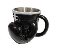 Tasse à café en forme de gant de boxe - Tasse à thé fantaisie en céramique de 350 ml, cadeau 3D unique for les fans de boxe, les passionnés de sport et la fête des pères.(Black)