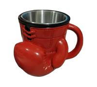 Tasse à café en forme de gant de boxe - Tasse à thé fantaisie en céramique de 350 ml, cadeau 3D unique for les fans de boxe, les passionnés de sport et la fête des pères.(Red)
