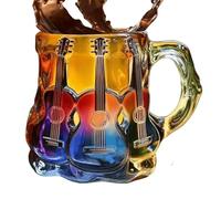 Tasse à café en forme de guitare, tasses en verre fantaisie avec impression 3D | Verre résistant à la chaleur pour la décoration de la maison avec design créatif et style moderne