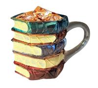 Tasse à café en forme de livre 3D - Verre peint fantaisie | Tasse à café pour femme lectrice, enseignant, maison, bibliothèque, bureau, voyage, thé, lait, eau et autres