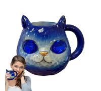 Tasse à café en forme de tête de chat en minéral fait à la main | Bouteille à boire en résine faite à la main en grès pour décoration d'intérieur pour cuisine, salon, anniversaire