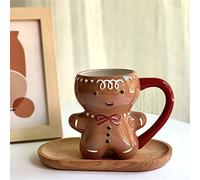 Tasse à café en pain d'épices, tasse de Noël en forme de bonhomme en pain d'épices, tasse en céramique mignonne de dessin animé pour tasse à thé, café, cadeau amusant pour la famille et les amis