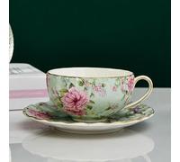 Tasse à café en Porcelaine, 5 Couleurs, Soucoupe, cuillère, Un Ensemble de Tasses à thé à Fleurs, Tasse et Soucoupe en Porcelaine européenne pour Tasse à café, Cadeau