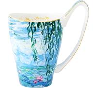 Tasse à café en porcelaine anglaise avec peinture à l'huile florale vintage, 532 ml, grande tasse à café légère pour femme, tasse à thé en céramique, design inspiré des peintures de Monet Nymphéas