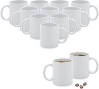 Tasse à café en porcelaine avec anse blanche pour 310 ml - Set de 12 - Tasse à café et à thé à peindre et à personnaliser