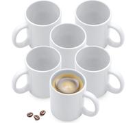 Tasse à café en porcelaine avec anse blanche pour 310 ml - Set de 6 - Tasse à café et à thé à peindre et à personnaliser