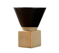 Tasse à Café en Poterie Grossière avec Base, Tasse en Céramique à Entonnoir à Cône Triangulaire Vintage, Tasse à Thé en Céramique Créative pour Café, Milkshake, Thé, Latte, Saké,(#3)