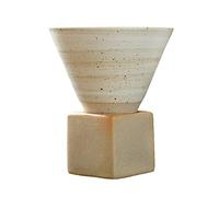 Tasse à Café en Poterie Grossière avec Base, Tasse en Céramique à Entonnoir à Cône Triangulaire Vintage, Tasse à Thé en Céramique Créative pour Café, Milkshake, Thé, Latte, Saké,(#1)