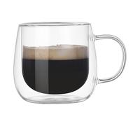 Tasse à café en verre à double paroi 250 ml Tasse transparente pour cappuccinos Transparence Espresso Boissons Élégante verrerie résistante à la chaleur Tasses à café Micro-ondes Coffre-fort