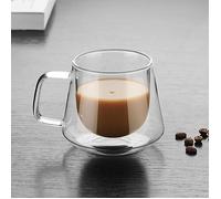 Tasse à café en verre à double paroi - ULISEM - Isolation thermique - Pour boisson froide et chaude - Moderne - Élégante