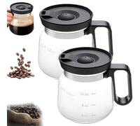 Tasse à café en verre de 16 oz - Style pot Tasse à café en verre de 473 ml (16 oz) - Style théière, Commentaire/Philosophie/Arisefrom, forme tasse(2Pcs)