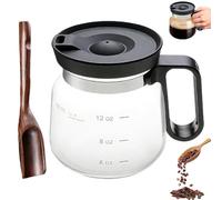 Tasse à Café en Verre de 47 Cl - Style Cafetière, Mini Tasse en Forme de Cafetière avec Couvercle et Poignée Confortable pour Chaud, Chocolat Chaud, Boissons Glacées pour Bureau(With Shovel)