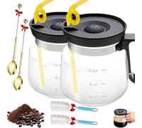 Tasse à Café En Verre De 47 Cl - Style Cafetière, Nouvelle Tasse à Café Grande Capacité 2025, Mini Tasse à Café Avec Couvercle De Voyage à Paille Pour Thés Chauds, Chocolat Chaud(2pcs)