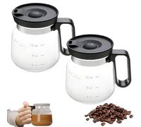 Tasse à café en verre de 473,6 g - Tasse à café transparente résistante à la chaleur avec couvercle à paille et poignée, cadeau unique pour les amis, les collègues, les amateurs de café (2)