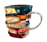 Tasse à café en verre, motif livre peint - Usage , statue de collection pour la maison, le dortoir, l'école, les voyages, hommes, femmes, étudiants, adultes