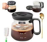 Tasse À Café En Verre Outwardsk 47 Cl - Style Cafetière, Avec Couvercle De Voyage À Paille, Grande Capacité, Résistante À La Chaleur, Mini-Moka, Idéale Pour Les Thés Chauds, Le Chocolat Chaud (1pcs)