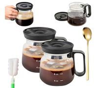 Tasse À Café En Verre Outwardsk 47 Cl - Style Cafetière, Avec Couvercle De Voyage À Paille, Grande Capacité, Résistante À La Chaleur, Mini-Moka, Idéale Pour Les Thés Chauds, Le Chocolat Chaud (2pcs)