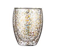 Tasse à café en verre pour tasse créative colorée en forme d'étoile à double paroi pour la maison, la cuisine, le thé, le café, le lait
