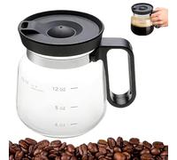 Tasse à café en verre - Style cafetière résistante à la chaleur de grande capacité avec un couvercle de voyage de type paille, cadeau pour collègues, amis, anniversaires, plus encore, pour café, lait