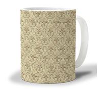 Tasse à café et à thé à texture baroque de 12 oz - Tasses à café en céramique pour le bureau à domicile Tasses à café en céramique pour femmes et hommes, passent au micro-ondes et au lave-vaisselle,