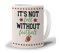 Tasse à café et à thé Football 12 oz - Tasses à café en céramique pour le bureau à domicile Tasses à café en céramique pour femmes et hommes, passent au micro-ondes et au lave-vaisselle, It'sFall Wi