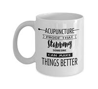 Tasse à café et à thé pour acupuncture qui poignarde - Cadeau amusant pour maman, papa, Thanksgiving, remerciement, fête des mères, fête des pères, Noël, grand-père, grand-mère