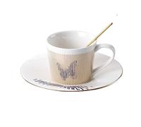 tasse à café et soucoupe, Tasse en céramique Simple et créative, ensemble de tasses soucoupes for le thé l'après-midi, à haute valeur(C)