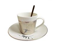 tasse à café et soucoupe, Tasse en céramique Simple et créative, ensemble de tasses soucoupes for le thé l'après-midi, à haute valeur(D)