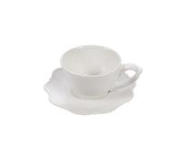 Tasse à café et sous tasse Romy 10 cl (lot de 6) - Amadeus - Blanc - Grès Blanc G