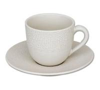 Tasse à café et sous-tasse Vésuvio blanc 12 cl (lot de 6) - Table Passion - Blanc - Grès Blanc G