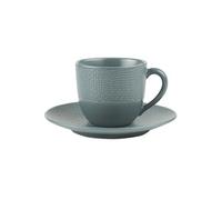 Table Passion – Tasse à café et sous-tasse Vésuvio – Grès 12 cl – Bleu – Lot de 6