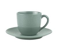 Table Passion – Tasse à café et sous-tasse Vésuvio – Grès 12 cl – Bleu – Lot de 6