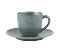 Table Passion – Tasse à café et sous-tasse Vésuvio – Grès 12 cl – Bleu – Lot de 6