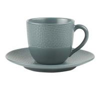 Table Passion – Tasse à café et sous-tasse Vésuvio – Grès 12 cl – Bleu – Lot de 6