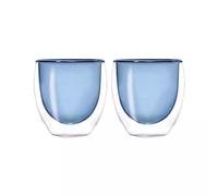 Tasse à café expresso en verre double paroi 8 cl WD Lifestyle Bleu - les 2
