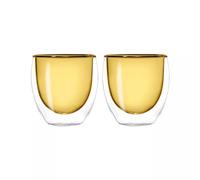 Tasse à café expresso en verre double paroi 8 cl WD Lifestyle Jaune - les 2