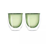 Tasse à café expresso en verre double paroi 8 cl WD Lifestyle Vert - les 2