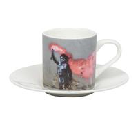 Tasse à café expresso et soucoupe Könitz, Banksy (Jeune réfugié en gilet)
