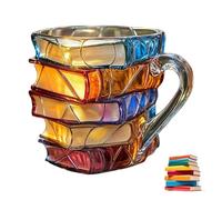 Tasse à café fantaisie 2025 en forme de livre peint en 3D - Design unique - Tasse à café en forme de livres - Joli gobelet pour lecteurs, écrivains, bibliothèques - Cadeau pour femme (#A 1)
