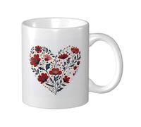 Tasse à café fantaisie à motif de fleurs cordées de 325 ml, style bohème, couleurs vives, œuvre d'art unique pour adultes, design vibrant et unique, tasse à café classique à motif de fleurs modernes,