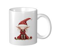Tasse à café fantaisie de 11 oz avec de jolis elfes de Noël, design unique et magnifique, pour entrer dans l'esprit de Noël, convient aux amis de la famille, tasse à café amusante avec des elfes de No