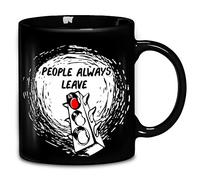 Tasse à café fantaisie en céramique « One Tree Hill People Always Leave » - Cadeau d'anniversaire de mariage, de Noël, de thé - Décoration d'intérieur - 325 ml - Noir